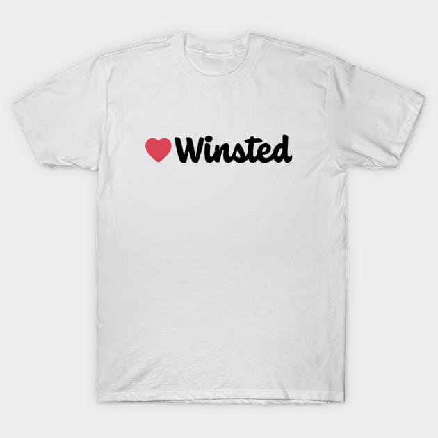 Winsted Heart Script T-Shirt by modeoftravel